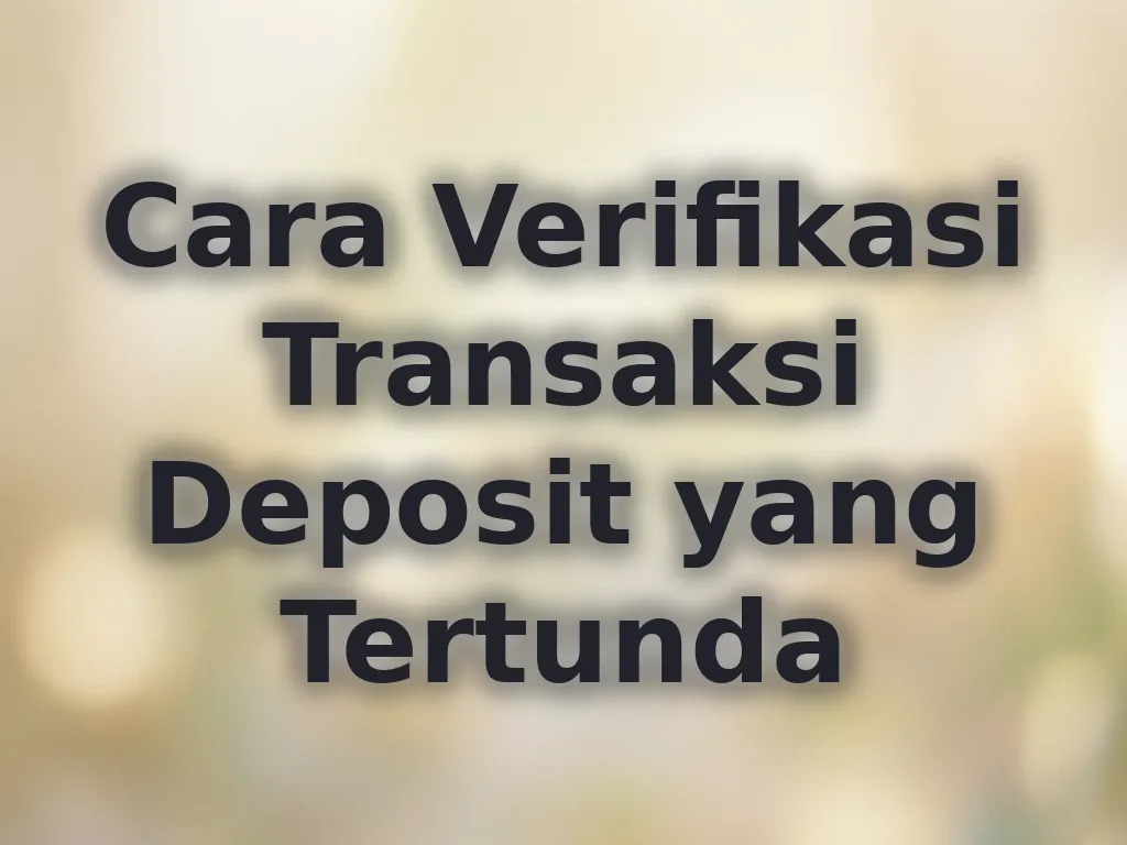 Cara Verifikasi Transaksi Deposit yang Tertunda